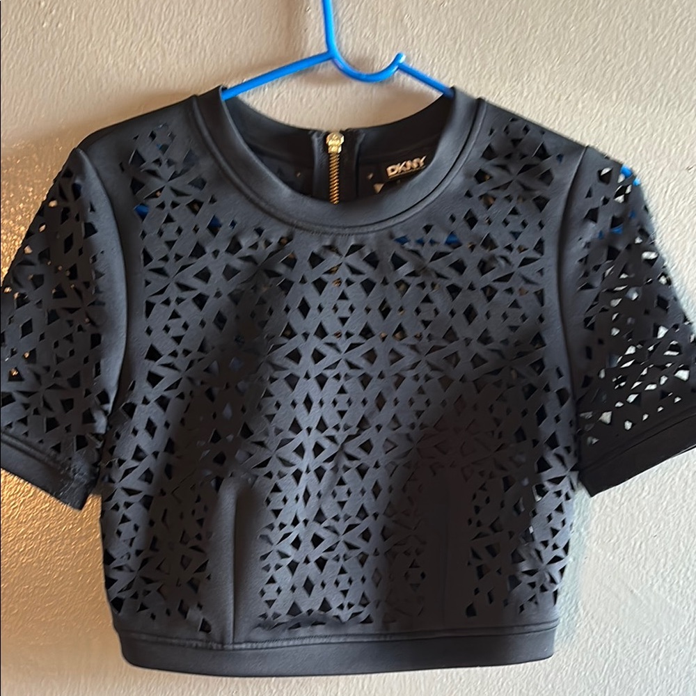 DKNY Black Laser Cut Top